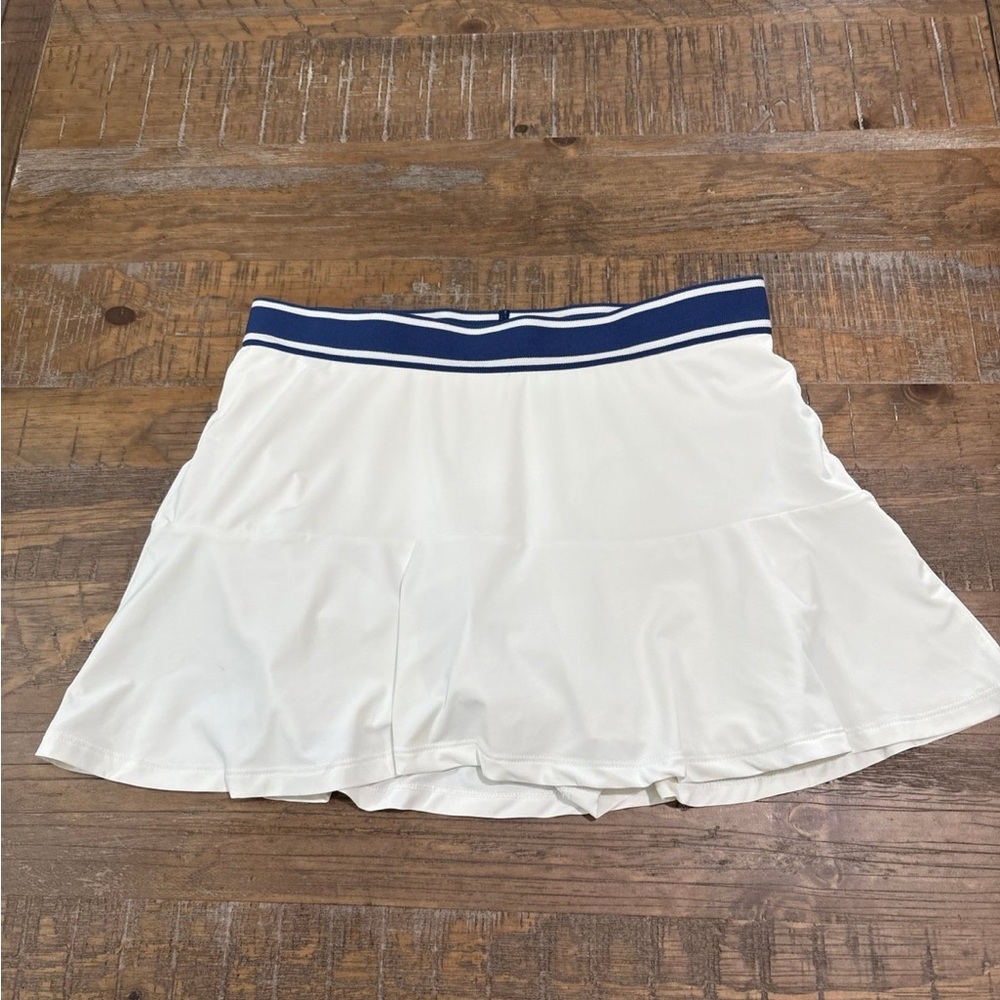 Peter Millar White Skort with Navy Accent